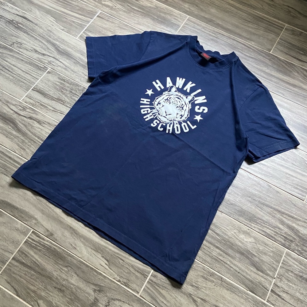 Nike stranger things collab tee Hawkins High School Navy Blue Men's Shirt
